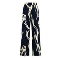 thumbnail image 4 of Zedker Women's Casual Wide Leg Sweatpants with Daily Print Patterns for Fall, Loose Drawstring High Elastic Waist Lounging Pants with Pockets,Black,S, 4 of 6