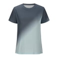 thumbnail image 4 of FAIWAD Women's Short Sleeve Tunic Tops Basic Gradient Round Neck Loose T-Shirts Lightweight Casual Blouse Tee, 4 of 6
