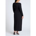 thumbnail image 2 of ELOQUII Women's Plus Size Shirred Strong Shoulder Tie Detail Dress, 2 of 2