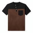 thumbnail image 5 of Gytharion Mens Short Sleeve Shirts Color-blocking Henley Shirts Summer Casual Tee Shirts with Pocket, 5 of 7