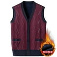 thumbnail image 2 of Chaqueta de Punto de Cuello en V de los Hombres, Abrigo Cálido con Ligero Estiramiento para el Otoño Y el Uso Casual Diario, Blusa en Capas de Moda, 2 of 3