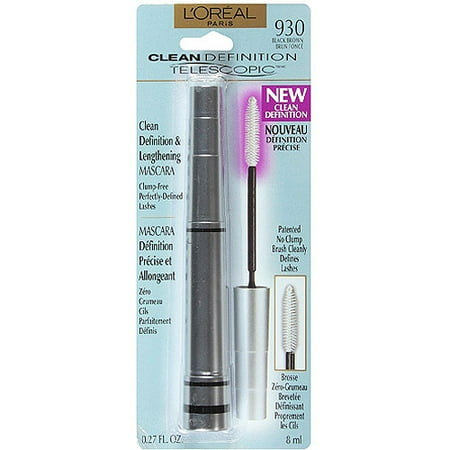 L'Oreal Telescopic Clean Definition & Lengthening Mascara, Black Brown 930