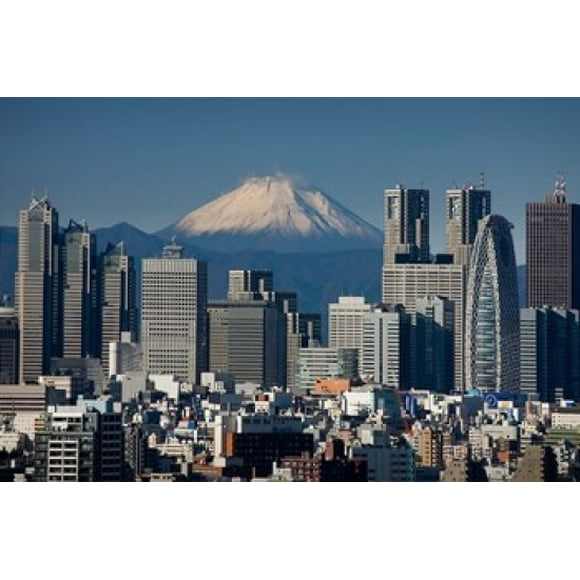 Tokyo, Shinjuku, City Skyline, Mount Fuji, Japan Poster Print by Prisma Archivo (26 x 17)