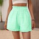 thumbnail image 1 of MKLEKYY Pantalones Cortos de Verano para Mujer, de Cintura Alta, A Rayas, con Ribete de Encaje, Informales, de Pierna Ancha, con Bolsillos, Elegantes y Ligeros., 1 of 4