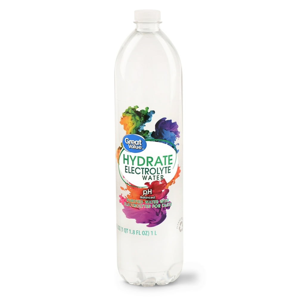 Great Value Hydrate Electrolyte Water, 1 Liter