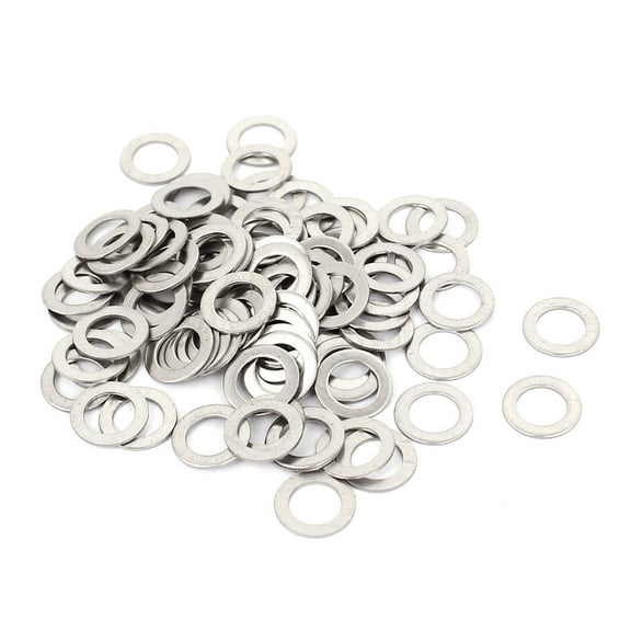 100Pcs M6x10mmx0.5mm Stainless Steel Metric Round Flat Washer for Bolt Screw
