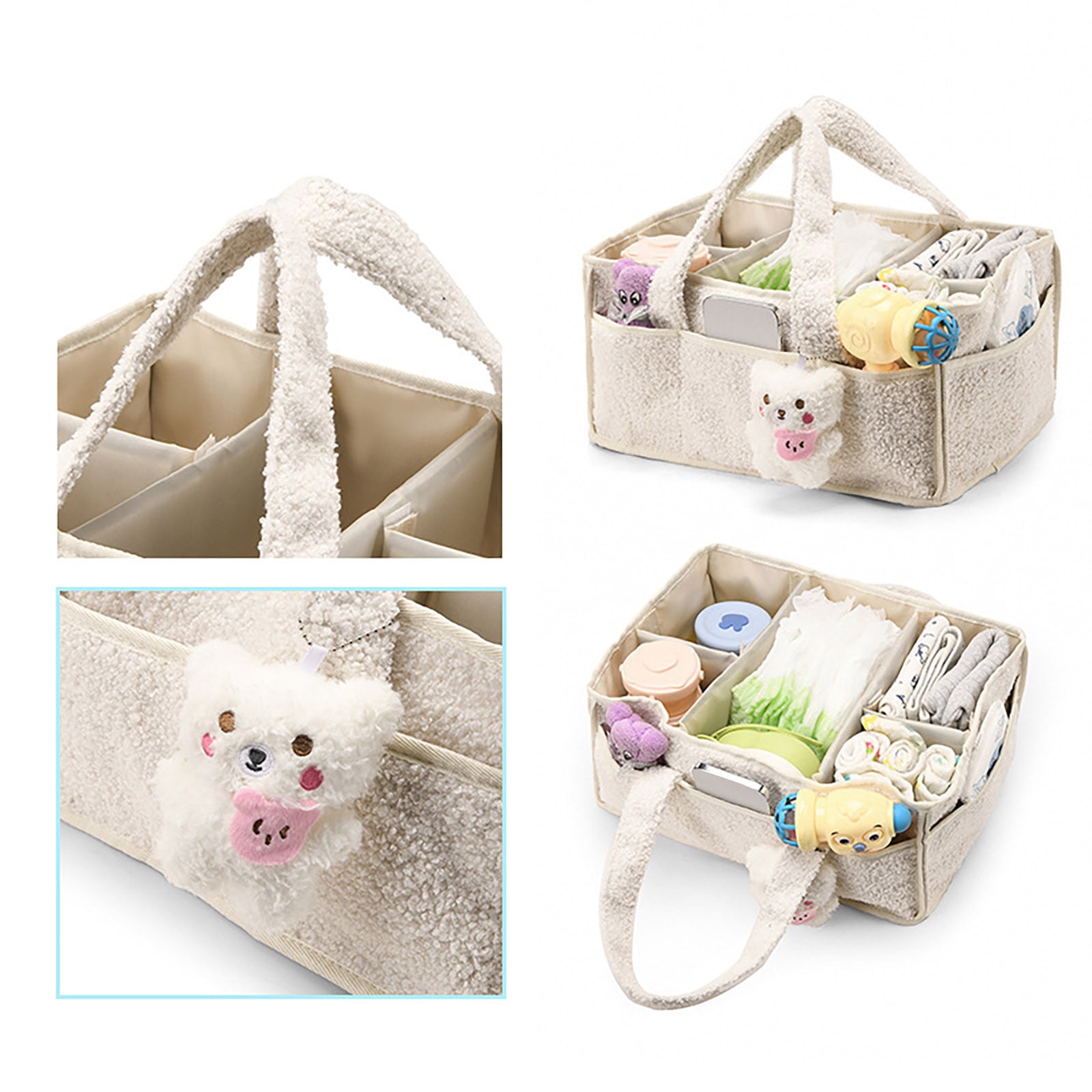 Home Textile Storage Portable Organizer with Detachable Partition for - -Purpose Nursery Solution for Baby Baptism and