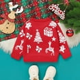 thumbnail image 4 of yocbz Little Girl Christmas Sweater Toddler Boy Girl Sweater Warm Pullover Sweatshirt Knitwear Knitted Fall Winter Clothes Red,Size for 18-24 Months, 4 of 6