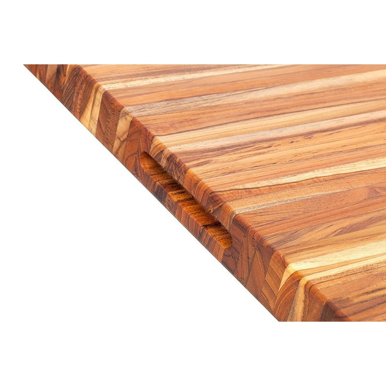Teak Cutting Board - Rectangle Carving Board With Hand Grip (24 x 18 x 1.5  in.) - By Teakhaus