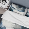 thumbnail image 4 of Designart "Honolulu Blue Sensation X" Abstract Liquid Ink Bedding Covert Set - Modern Blue Abstract Bed Set With 2 Shams, 4 of 6
