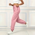 thumbnail image 6 of Womens Sweatpants Solid Color Casual Straight Leg Joggers Elastic Waist Drawstring Pockets Sweatpant Soft and Comfortable, 6 of 7