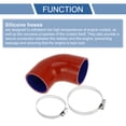 thumbnail image 4 of Unique Bargains 1 Set 63mm/2.48"-70mm/2.76" ID 90mm/3.54" Length 90 Degrees Red Blue Car Silicone Hose with Clamps Coolant Hose Universal, 4 of 7