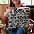thumbnail image 3 of Plutus Gray Silver Jaguar Animal Faux Fur Luxury Throw Pillow - Double sided 12" x 20", 3 of 5