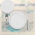 thumbnail image 3 of Nautical Place Mats Set of 4, Sailing Boat Reflection Cloudy Sky Sandy Seaside Shoreline Hobby Water Sports, Washable Fabric Placemats for Dining Table, Standard Size, Aqua Navy, 3 of 5