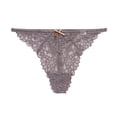 thumbnail image 1 of Culottes pour Femmes String en Dentelle Ajourée Dos en T Taille Basse Soie Glacée String Transparent, 1 of 3