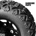 thumbnail image 2 of Hardcore Parts 10" Black 'BULLDOG' Golf Cart Wheels and 18"x9"-10" DOT rated All-Terrain tires - Set of 4, includes Black 'SS' center caps and M12x1.25 Black lug nuts, 2 of 4