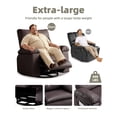 thumbnail image 4 of Oversized Swivel Recliner Chair with 360° Rotation & Rocking Function, Manual Reclining Lounge Chair with Heat and Massage, PU Leather Seat for Living Room, Bedroom & Nursery, Retro Brown, Khaki, Grey, 4 of 9