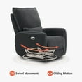thumbnail image 4 of MCombo Power Swivel Glider Recliner Chair, Electric Rocker Recliner Chairs with USB Charging Ports for Living Room and Nursery, Fabric 6922 (Grey), 4 of 7