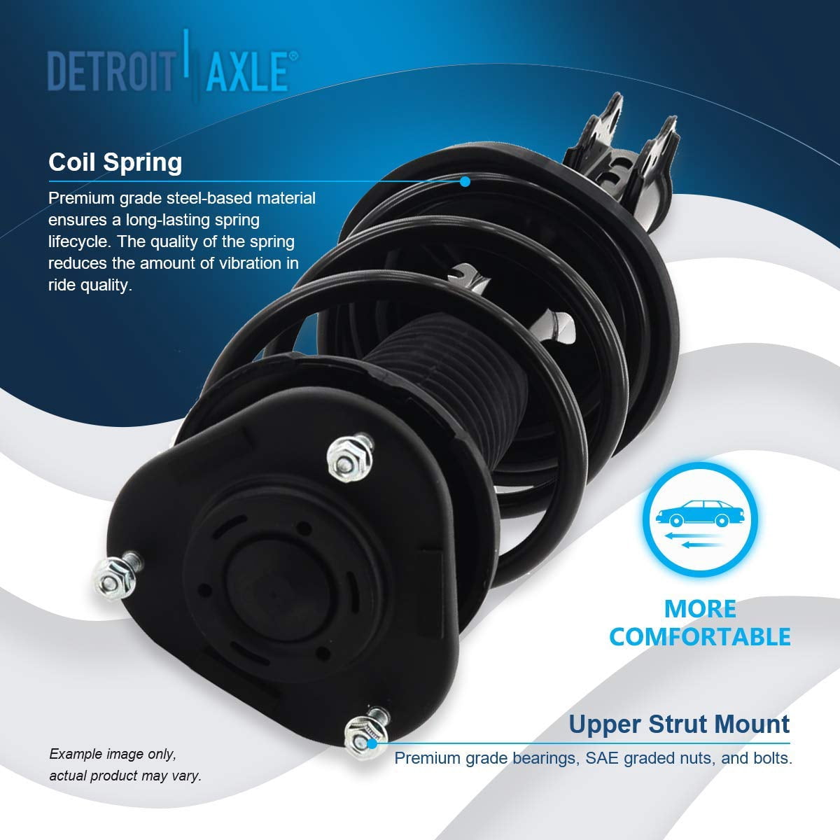 Detroit Axle - Struts for 2003-2008 Toyota Corolla Complete 4 Front and Rear Struts with Coil Springs Assembly 2004 2005 2006 2007 Replacement Quick Install Ready Struts
