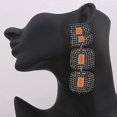 thumbnail image 3 of Pendientes grandes para mujer, nuevos pendientes geométricos con cuentas exageradas, moda, E1447 naranja BK, 3 of 3