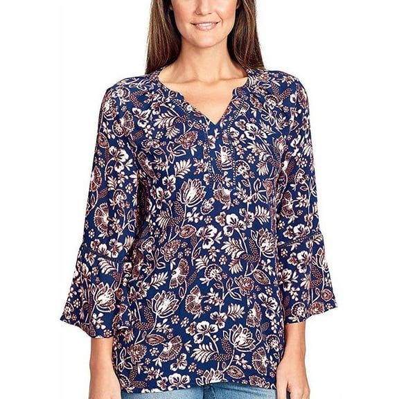 Gloria Vanderbilt Womens Nova Flutter Sleeve Blouse;S