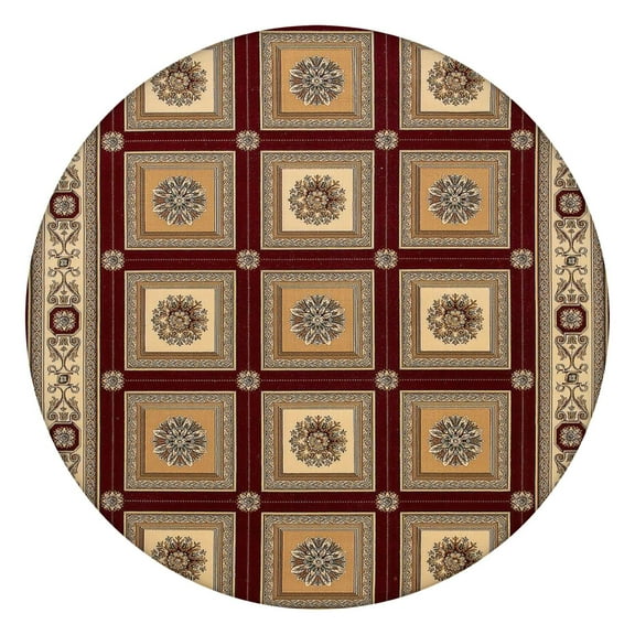 Vinyl Tablecloth Round Boho Chic Earthy Style, Waterproof Elastic Fitted Table Cover, Backed for Indoor Outdoor Use