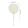 thumbnail image 2 of Unique Bargains Folding Fan 1 Pcs Light Gray, White Long Handle Round Paper, 2 of 5