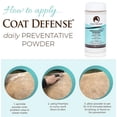 thumbnail image 4 of COAT DEFENSE Polvo preventivo diario para caballos - Acondicionador de piel equina seguro y eficaz Sweet Itch Skin Funk & Rain Rot - Champú seco para caballos Fórmula de 16 oz con todos los ingredient, 4 of 8