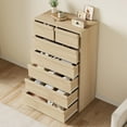 thumbnail image 3 of YUSAZENS 7 Drawer Dresser for Bedroom, Modern 7 Chest of Drawers Tall with Spacious Storage, Freestanding Dresser Organizer for Bedroom, Living Room, Natural Oak, 3 of 7
