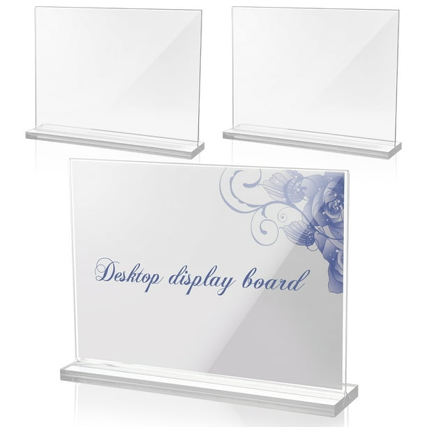 3 soportes para letreros, expositores de acrílico, portadocumentos, soporte de acrílico, portafolletos, portamenús para tiendas, hoteles, restaurantes, tamaño A5.