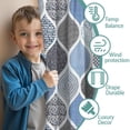 thumbnail image 3 of Blackout Kids Curtains,Blue Geometric Quatrefoil Pattern Childrens Insulated Curtains Set Of 2,Bedroom Essentials,Toddler Room Decor 42x54in(106x137cm), 3 of 5