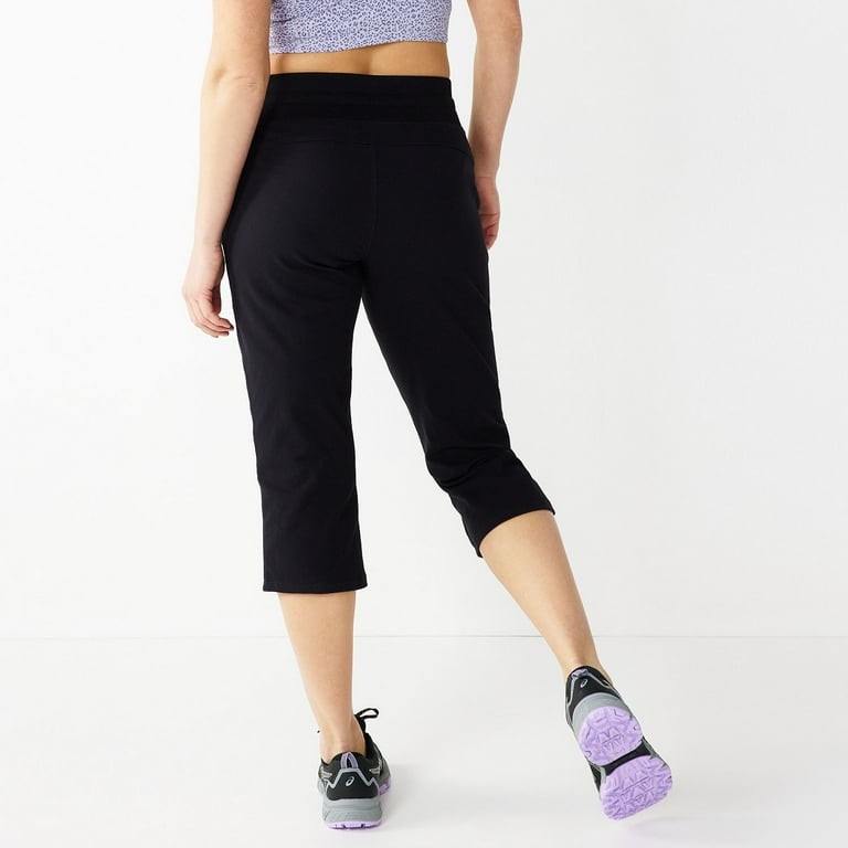 Women s Tek Gear Essential Straight Leg Capris Color Ink Heather Size MEDIUM Walmart