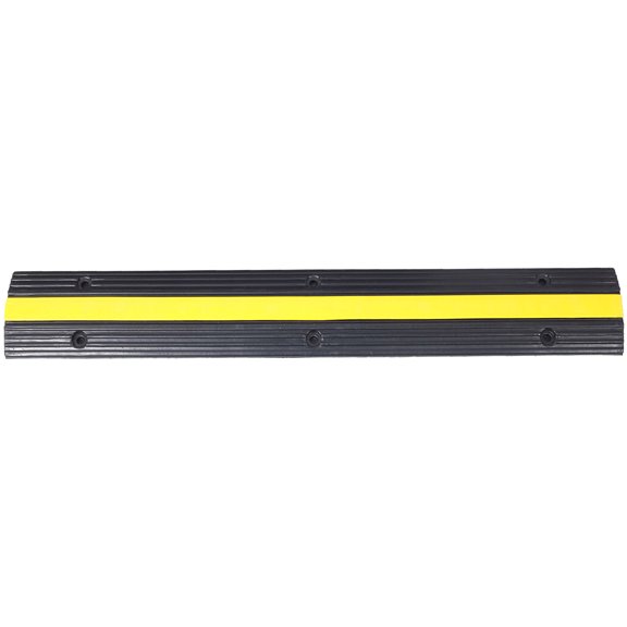 Cable Protector Ramp Rubber Speed Bumps 5 Pack 1 Channel 6600Lbs Load Capacity with Bolts for Driveway Asphalt Concrete Gravel