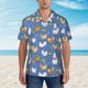 thumbnail image 2 of Balery Chicken Family Camisas hawaianas de manga corta para hombre, camisas playeras de corte holgado, camisas de vacaciones con botones,Small, 2 of 7