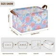 thumbnail image 7 of Yayeee Foldable Storage Basket for Shelves with Handles Waterproof Cloth Bins, Pink Daisy, 7 of 7