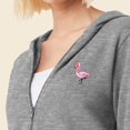thumbnail image 5 of Dalix Flamingo Embroidered Fleece Cropped Zip Hoodie Cold Fall Winter Womens in Athletic Heather XL X-Large, 5 of 5