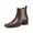Brown, variant on Men’s Leopard Print Chelsea Boots, Pointed Toe Metal Toe Cap Block Heel, Elastic Side Slip-On Fashion Boots Rivet Trim Square Toe Western Ankle Boots