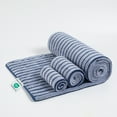 thumbnail image 6 of Jessy Home 8 Pcs Navy Blue Bicolor bar Stripe Large Bath Towels Set 2 Oversized Bathroom Towels, 2 Hand Towels, 4 Washcloths, 6 of 7