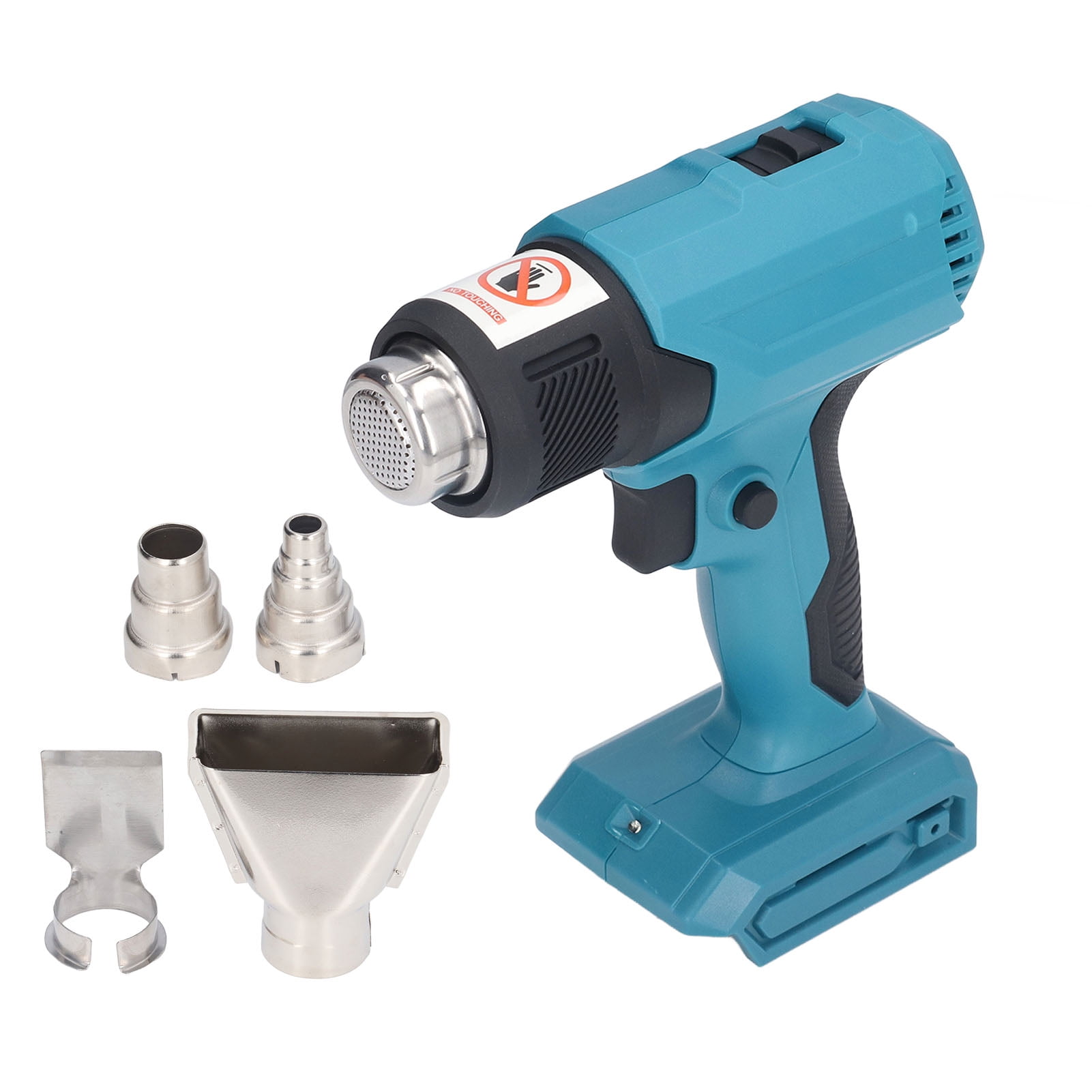 NFTIGB Cordless Heat Gun 18V Portable Hot Air Plastic Welding Gun with 4 Nozzles and 3 Gear Speed for Shrink Wrapping Crafts, 7.9 inches / 20 cm