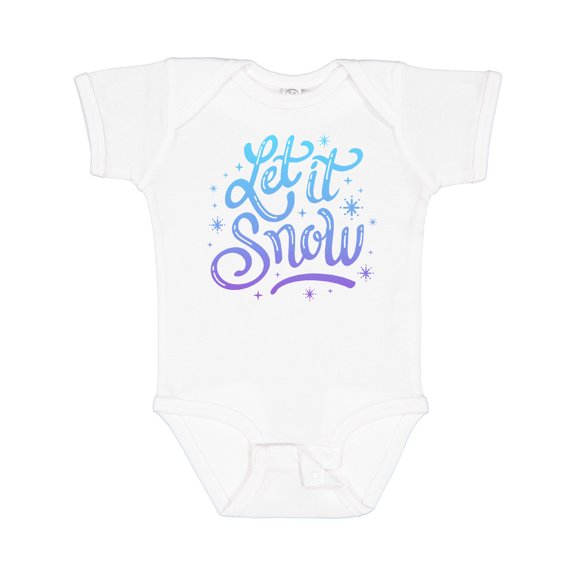Inktastic Winter Let It Snow Lettering in Blue with Snowflakes Boys or Girls Baby Bodysuit