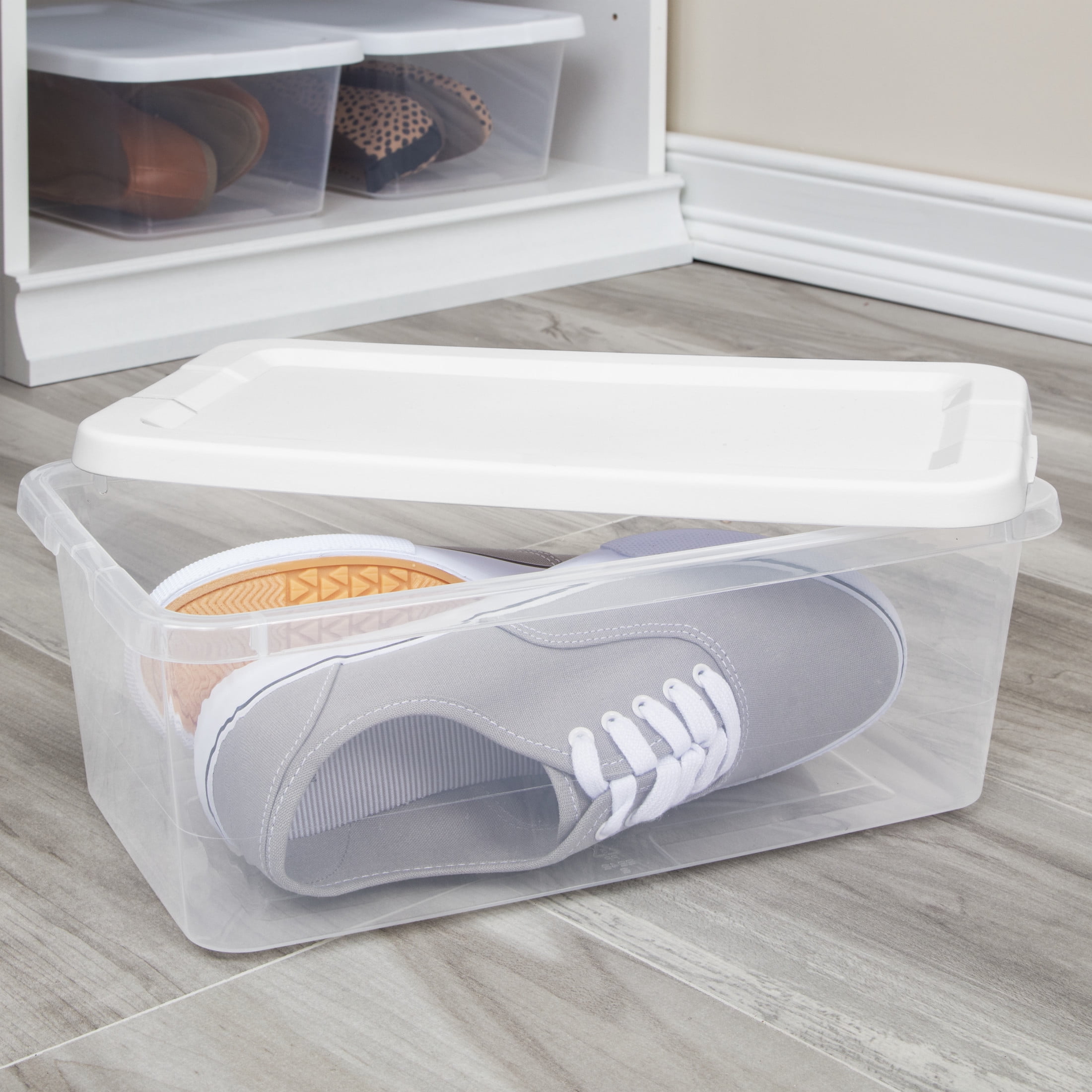 Sterilite 6 Quart Small Storage Bin, Clear Plastic Storage C