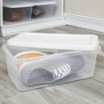 thumbnail image 3 of Sterilite Small Storage Bin, 6 Quart Clear Plastic Storage Container with Snap-On Lid, White, 3 of 9