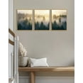 thumbnail image 7 of SHENIFY Misty Nordic Forests Wall Art Nature Fog Pine Tree Morden Home Decor Artwork Prints Rustic Living Room Bedroom 12x16in3pcs Natural Framed, 7 of 7