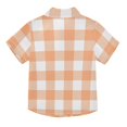 thumbnail image 2 of Dailycode Small Short Sleeve Button Down Shirts Peach White Gingham Casual Shirt 3-10 Years, 2 of 9