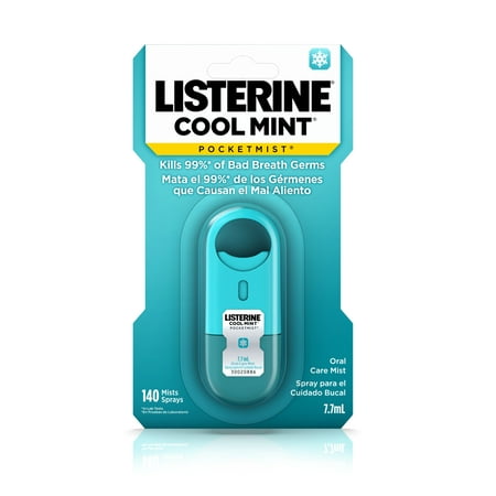 Listerine Pocketmist Cool Mint Oral Care Mist for Bad Breath, 7.7