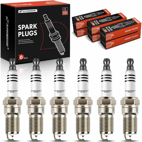 A-Premium Iridium & Platinum Spark Plug Compatible with Chevrolet Silverado 1500, Equinox, Malibu, Impala, Camaro, Express 1500 & GMC Sierra 1500, Savana 1500 & Buick LaCrosse & Oldsmobile, Pack of 6