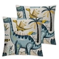 thumbnail image 2 of Acheng  Throw Pillow Case Dinosaur  Square Cushion Cover Standard Pillowcase for Men Women Home Decorative Sofa Armchair Bedroom Livingroom White, 2 of 6