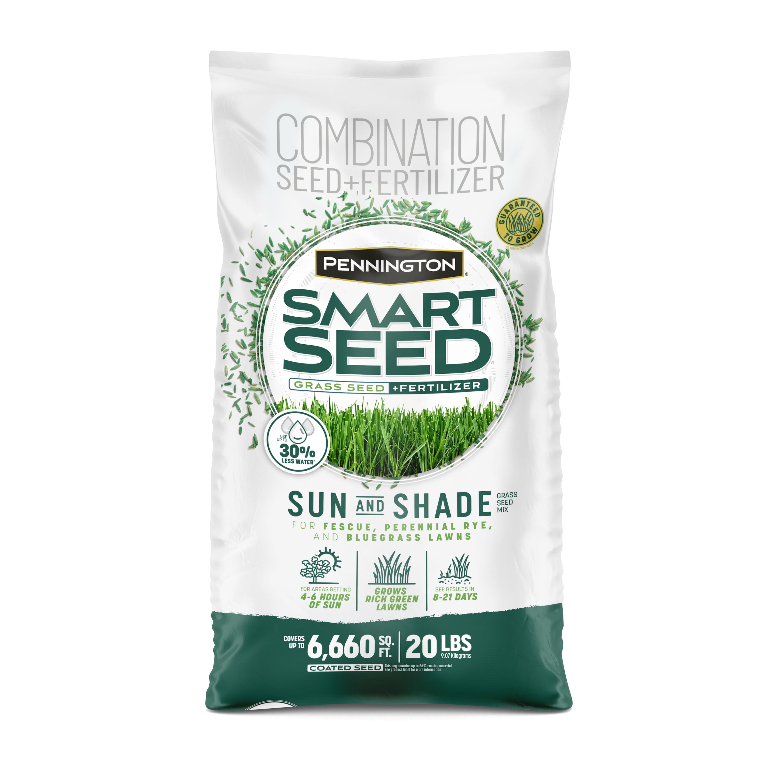 Pennington Smart Seed Sun & Shade Southern Lawn Grass Seed ...