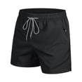 thumbnail image 6 of CIENVNSTG Men's Quick-Dry Beach Shorts Length Drawstring Waist with Zipper Pockets Lightweight Breathable Swim & Athletic Shorts Black L, 6 of 6