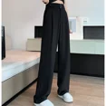 thumbnail image 5 of Pantalones holgados de cintura alta de color liso para mujer, pantalón informal de verano de Seúl, pierna ancha, elegante, para oficina, 2025, 5 of 5